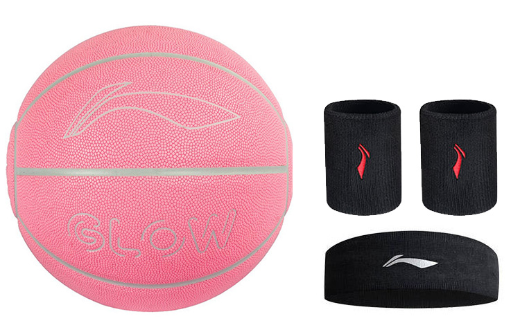 

LINING Баскетбольный мяч badfive pu розовый размер 7 светящийся в темноте unisex