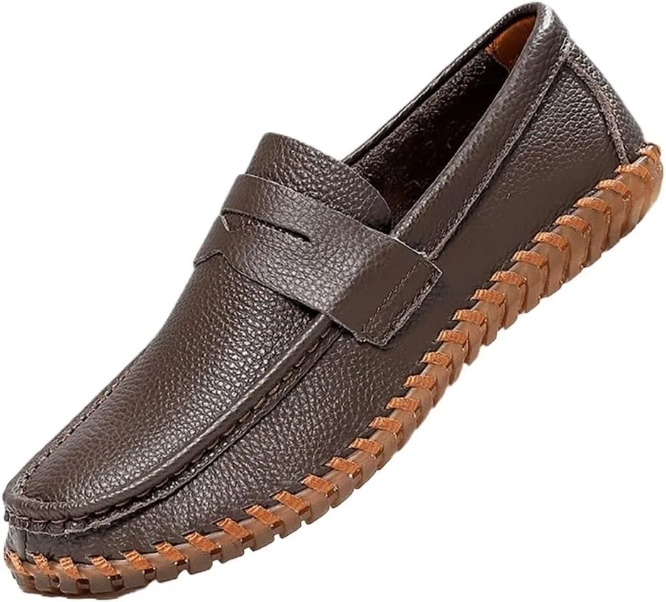 Лоферы кожаные повседневные, Dark Brown