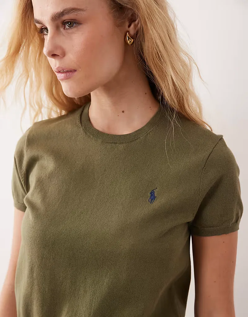 Футболка с коротким рукавом из хлопка пима с логотипом Polo Ralph Lauren, зеленый — фото 3