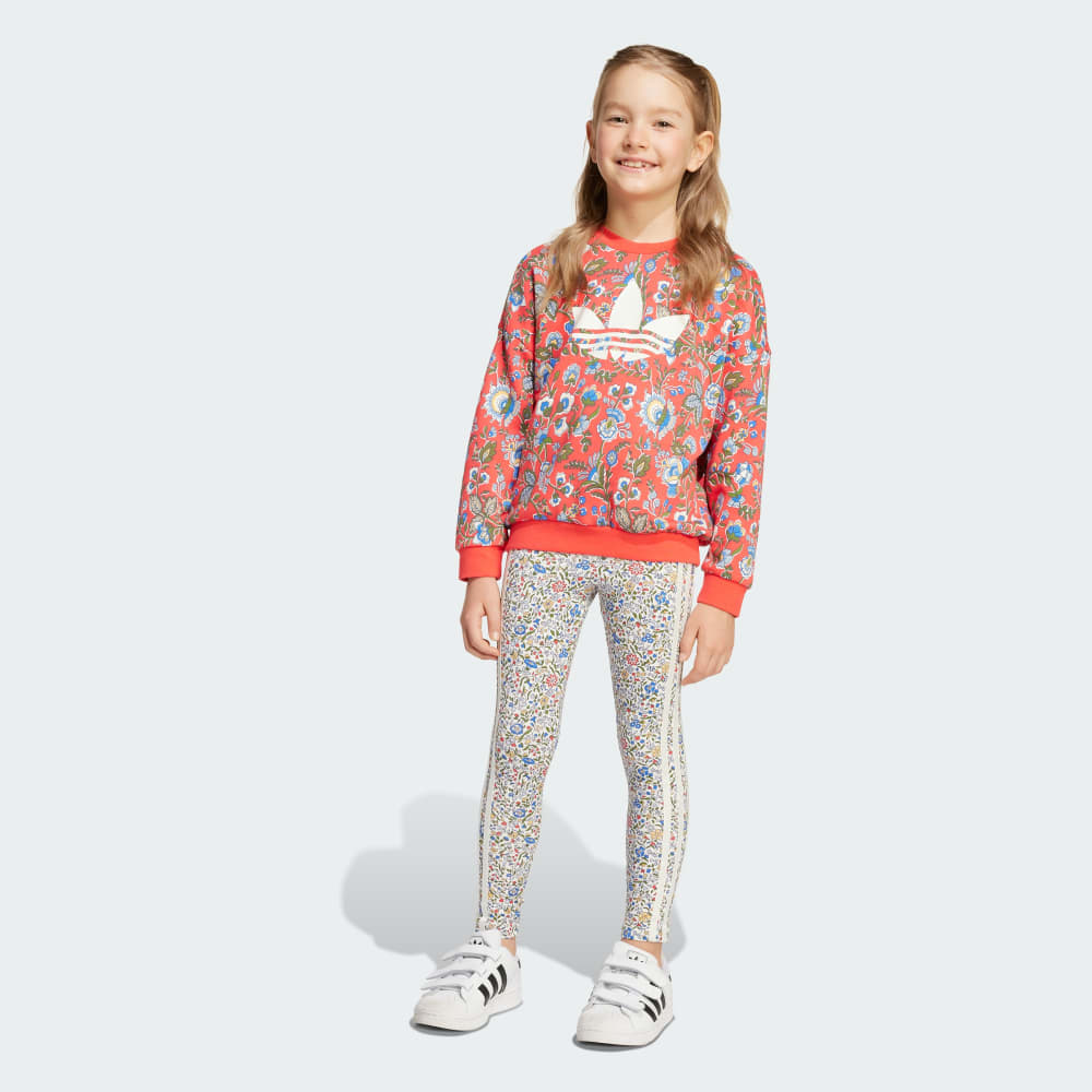 

Комплект Adidas Originals X Liberty London Crew Leggings Set Kids, цвет Semi Lucid Red/Multicolor