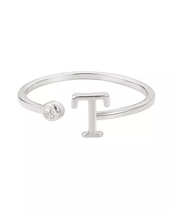 

Серебряное регулируемое кольцо с фианитами Adornia, silver-t