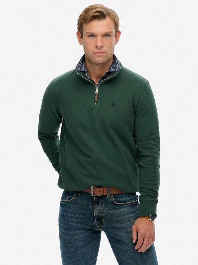 

Хлопковый свитер Preppy с полузастежкой Superdry, Enamel Green