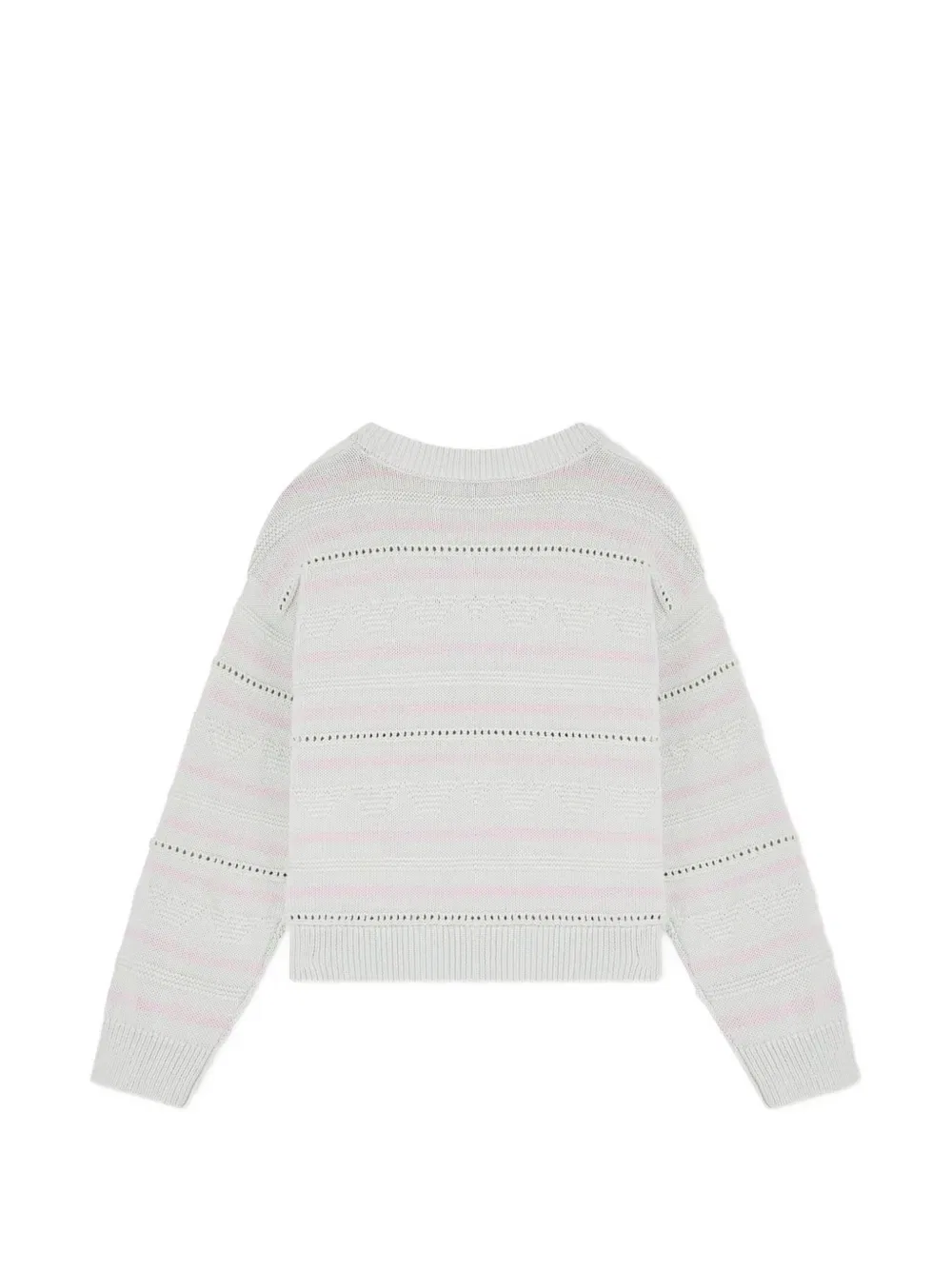 Полосатая блузка с пуговицами на плечах Emporio Armani Kids, серый — фото 2