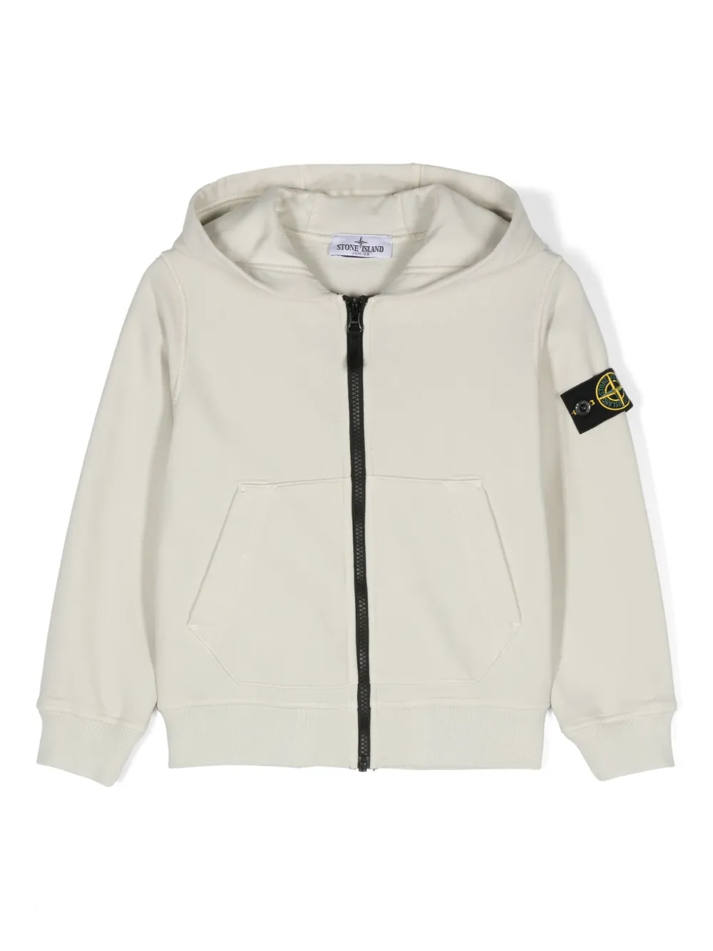 

Худи на молнии с нашивкой Compass Stone Island Junior, нейтральный