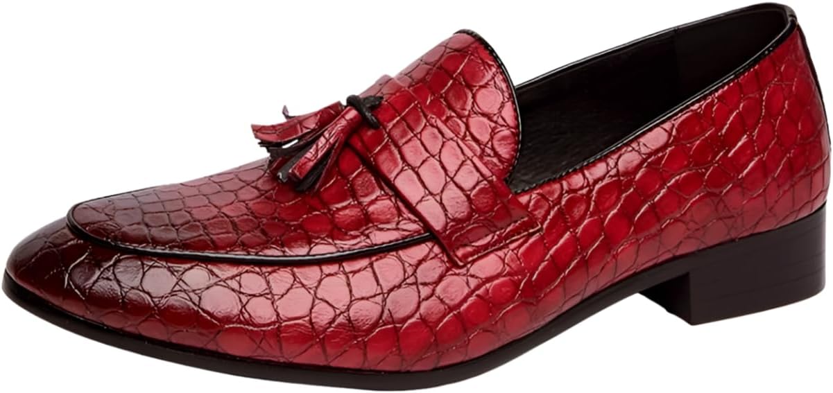 

Мужские лоферы Santimon с кисточками, пенни-лоферы, роскошные свадебные туфли, модные туфли, классические туфли под смокинг, красный