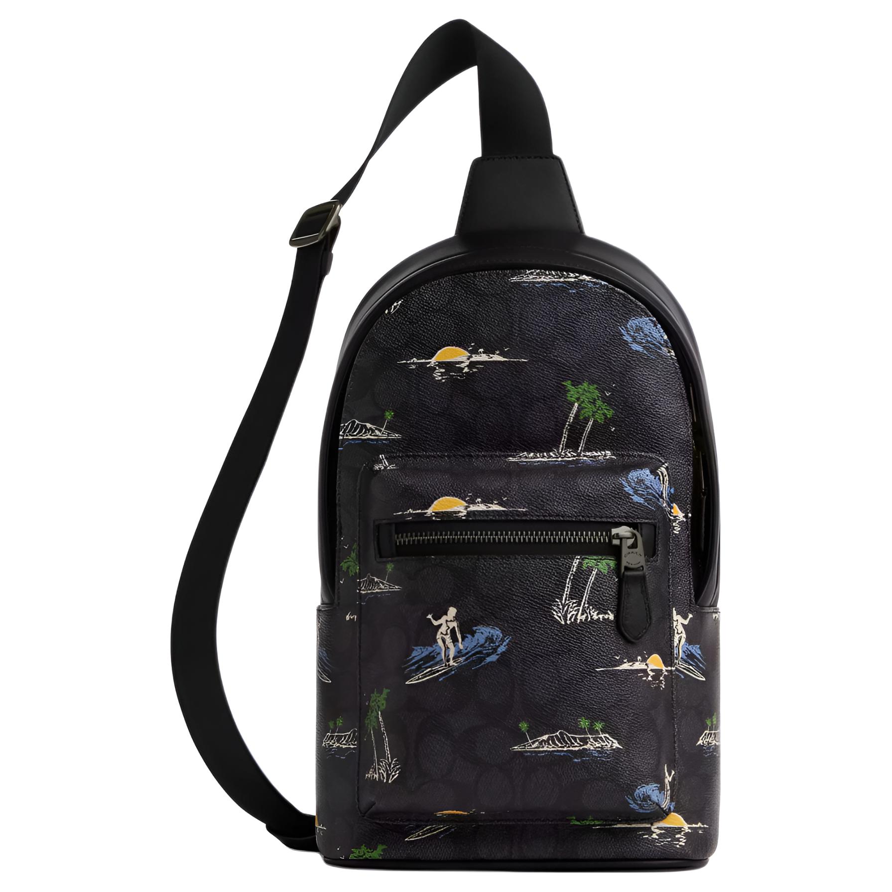 

COACH Маленький поясной рюкзак unisex Smooth Calfskin черный