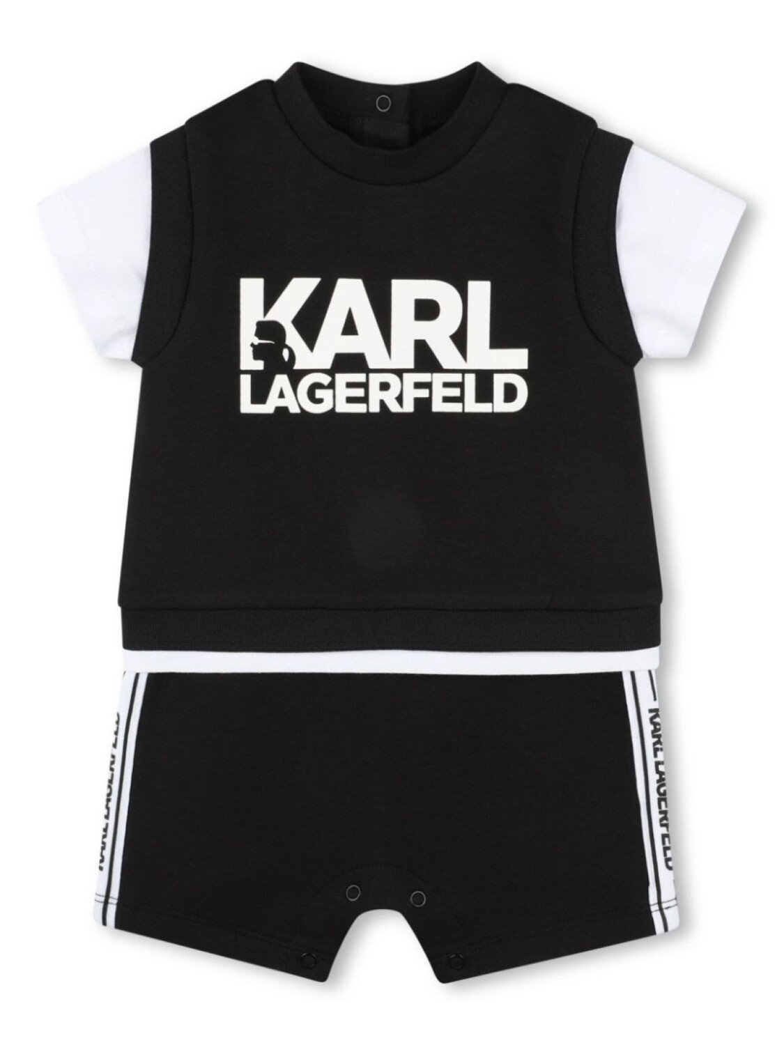 

Karl Lagerfeld Kids короткий комбинезон с логотипом, черный