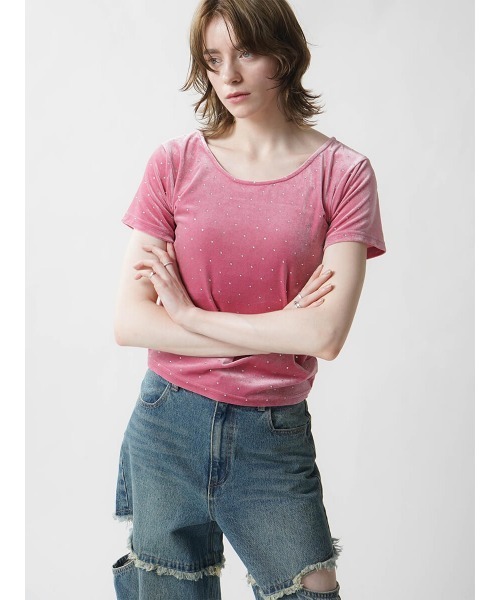 

:ETHROF Футболка, крой оверсайз, бренд ETHROF, цвет розовый