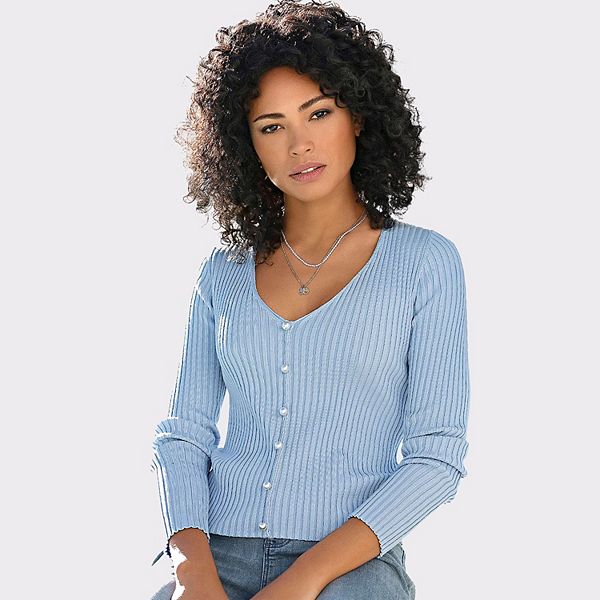 

Женский свитер с жемчужным декором Lascana, Light Blue