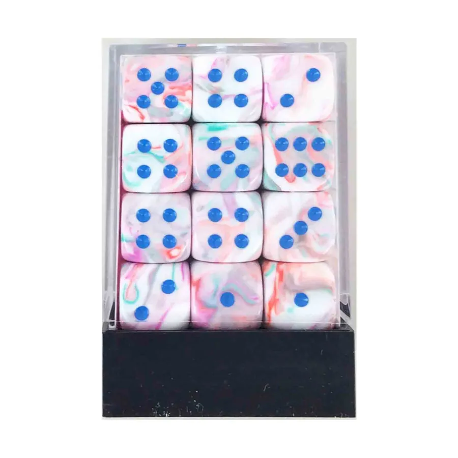 

d6 12 мм Поп Арт с синим (36), Dice - Festive - d6 (Chessex)