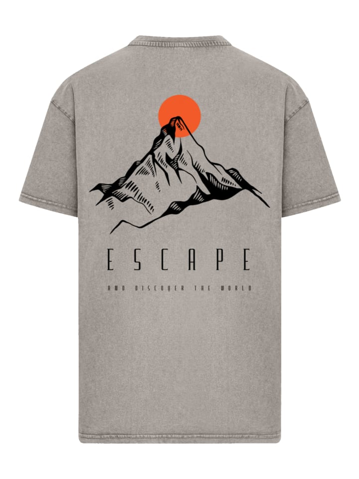 

Футболка большого размера Побег большого размера Откройте для себя мир Гора в асфальте F4NT4STIC