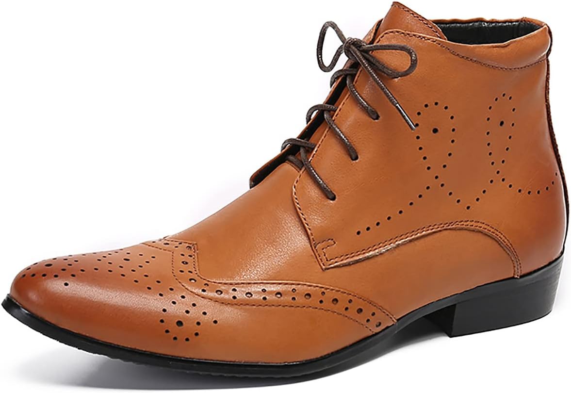 

Мужские ботинки Santimon Chelsea Oxford из натуральной кожи с заостренным носком, шнуровкой, стильные, удобные, повседневные и формальные, шоколадный