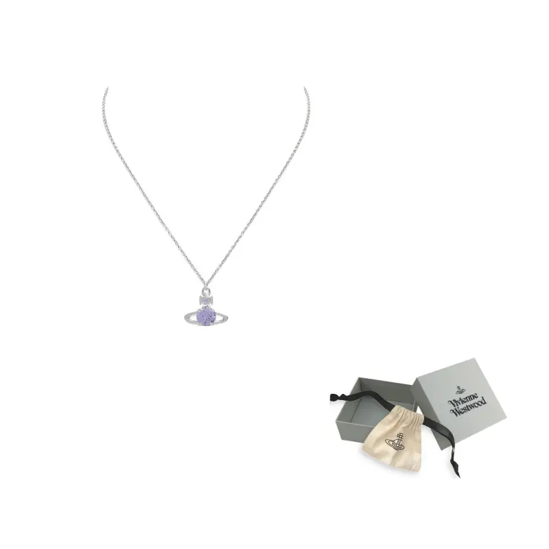 

Vivienne Westwood Кубический цирконий кристалл ожерелье унисекс silver/blue