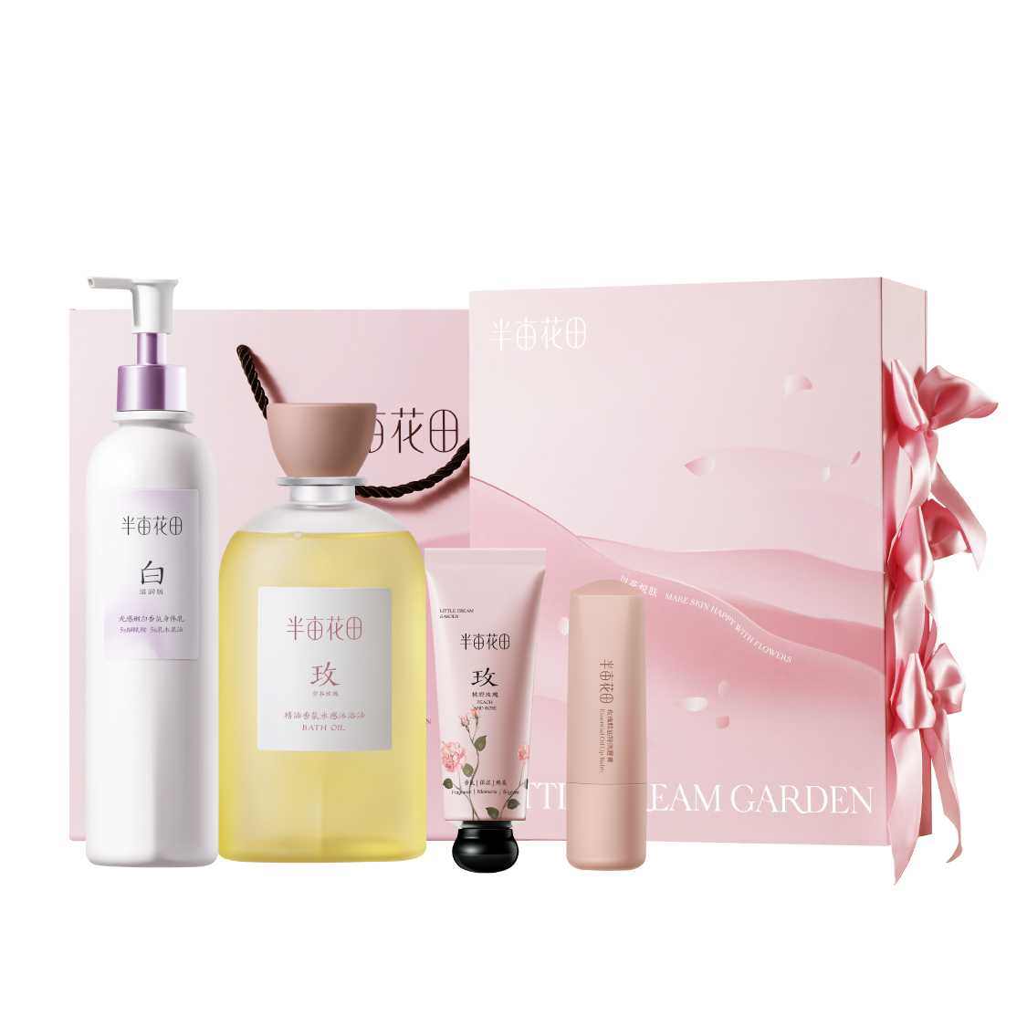 

Набор для ухода за телом с эфирными маслами: лосьон для тела, крем для рук и бальзам для губ LITTLE DREAM GARDEN