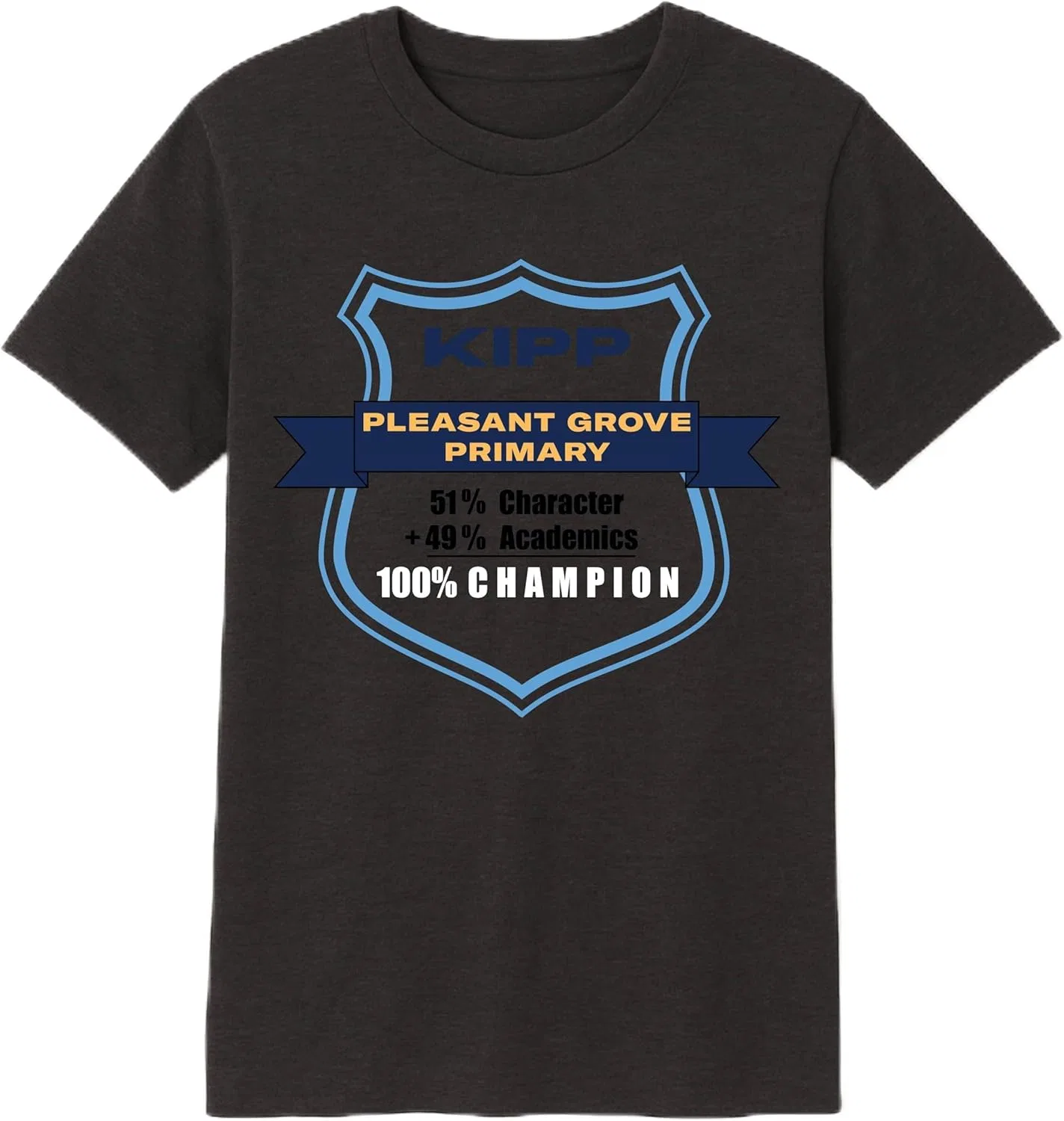 KIPP Texas Детская футболка Kipp: Youth Pleasant Grove Primary с коротким рукавом, Charcoal Heather Grey (Pleasant Grove Primary)