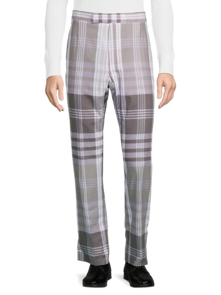 

Клетчатые брюки гуркхи Thom Browne, серый