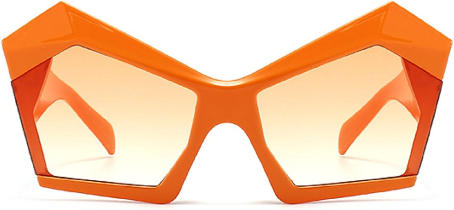 

Большие солнцезащитные очки неправильной формы «кошачий глаз» для женщин, ретро-градиентные очки с защитой от УФ-излучения UV400, большие мужские солнцезащитные очки цвета шампанского mincl, Orange