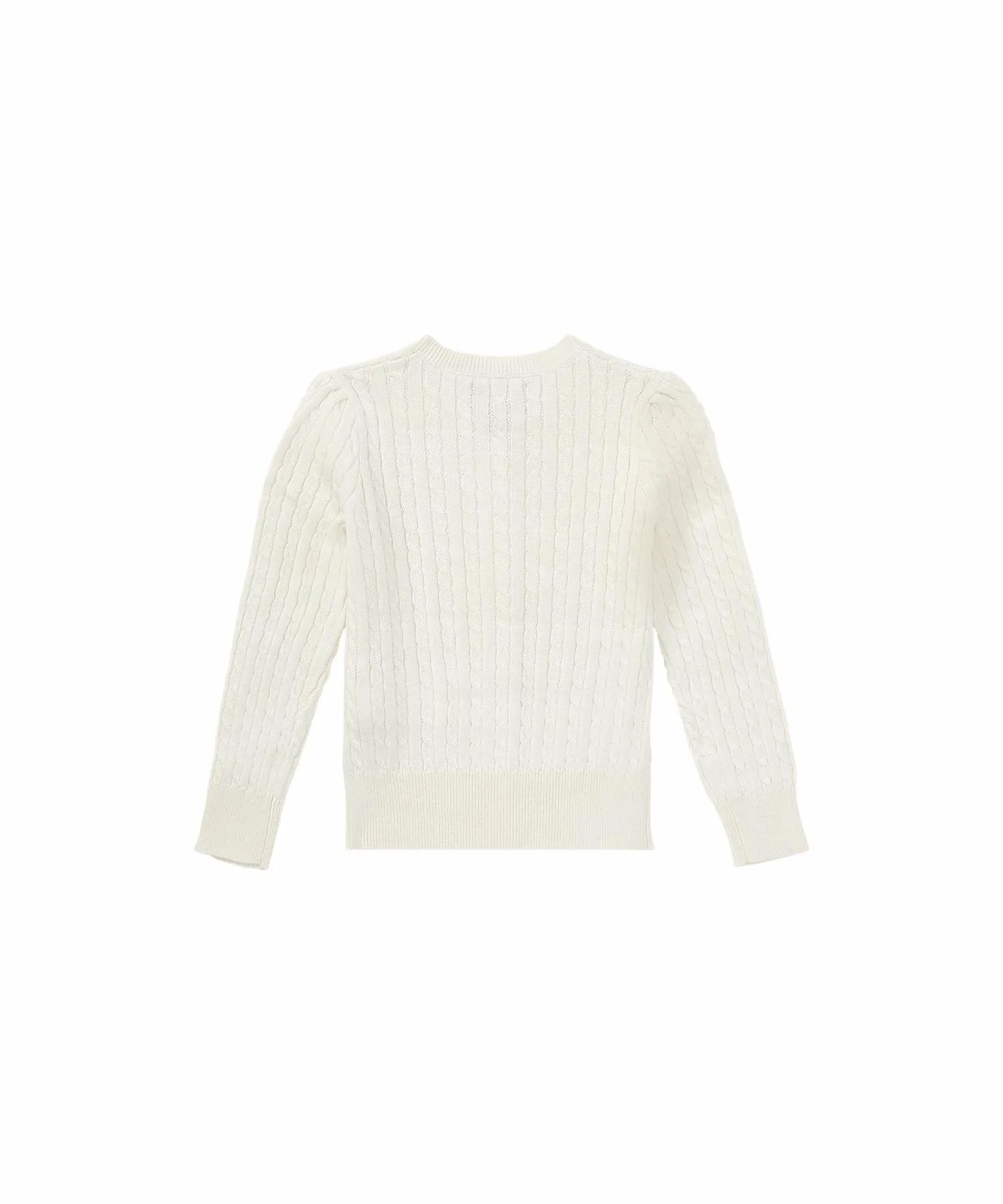 (Девочки 2-6 лет) Мини-кардиган из хлопка с косами Polo Ralph Lauren, 101 Natural — фото 3
