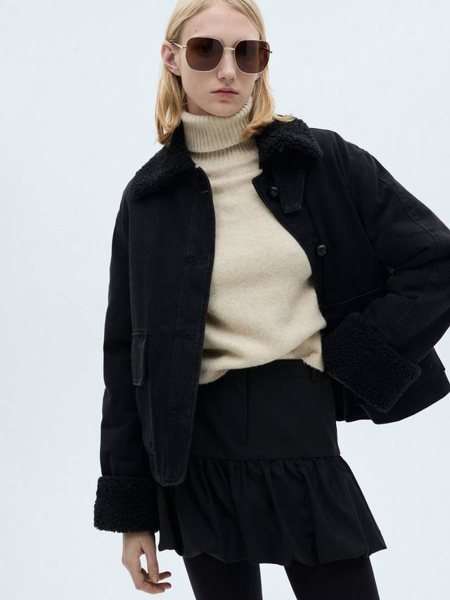 

Джинсовая куртка из искусственной овчины eme Mango, цвет Open Grey