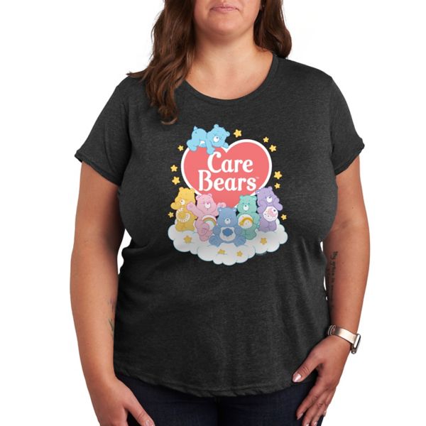 

Футболка с принтом Care Bears в пастельных тонах и облаками Licensed Character, цвет heather charcoal gray