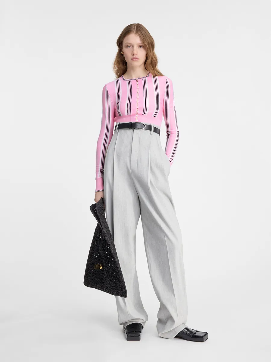 

Полосатый мини-кардиган Спьяджа Jacquemus, мульти-розовый