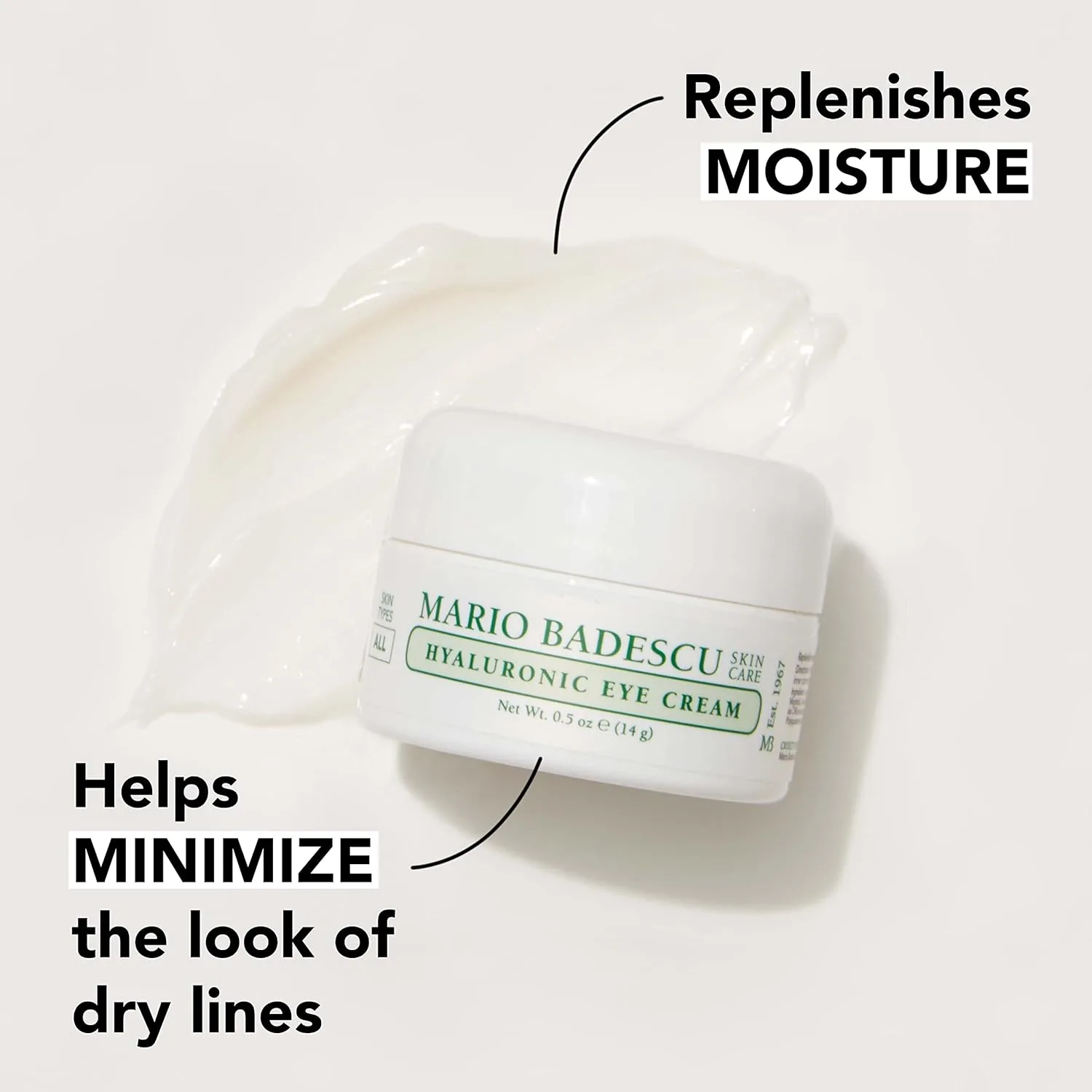 Крем для глаз Mario Badescu от темных кругов и отеков с гиалуроновой кислотой, кофеином или гликолевой кислотой, увлажняющий, укрепляющий и антивозрастной ночной уход — фото 3
