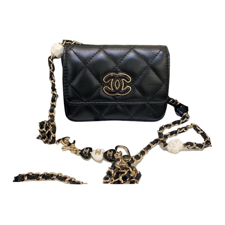 

CHANEL Миниатюрная кожаная сумка через плечо