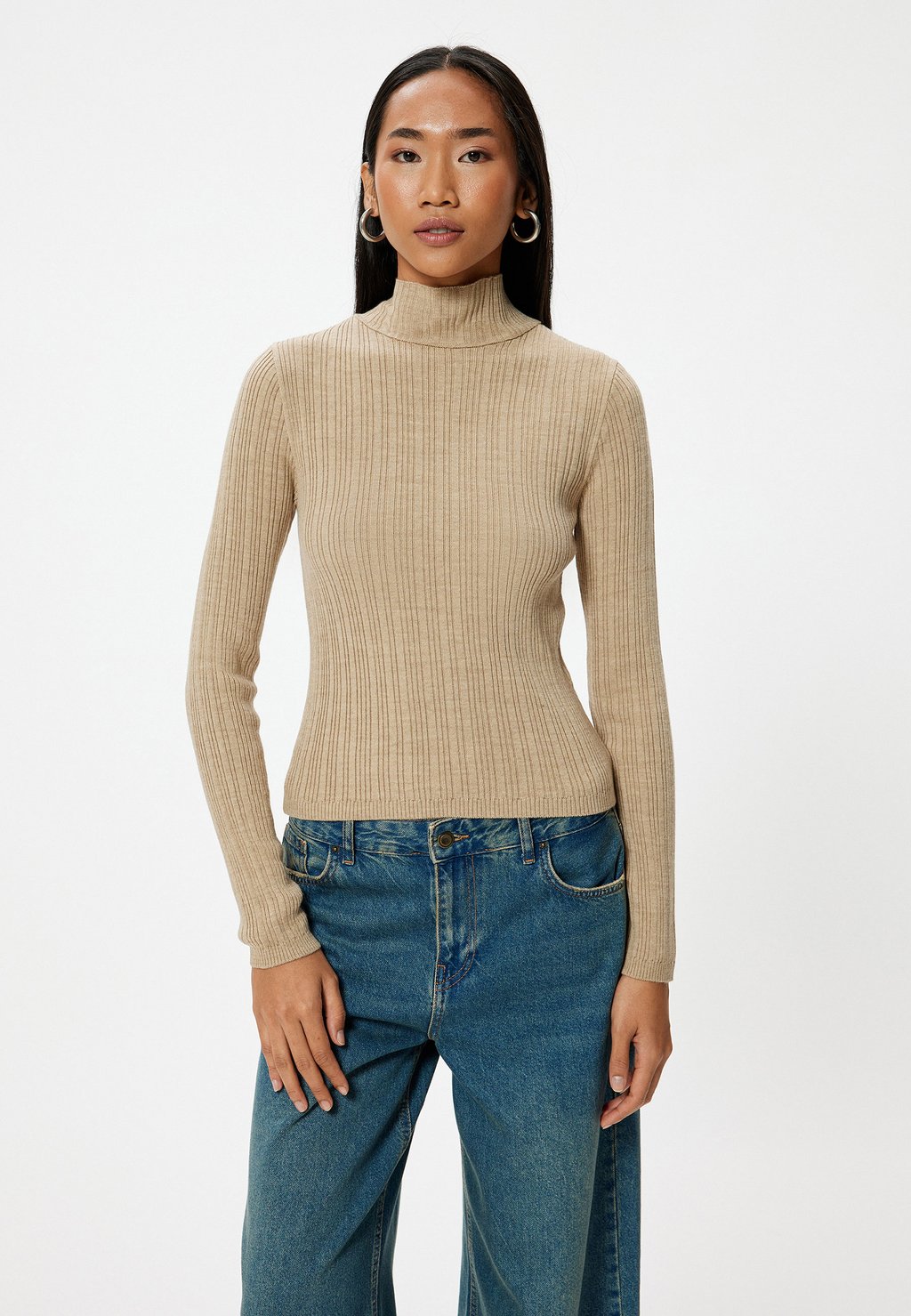 

Джемпер BASIC HIGH NECK Koton, бежевый