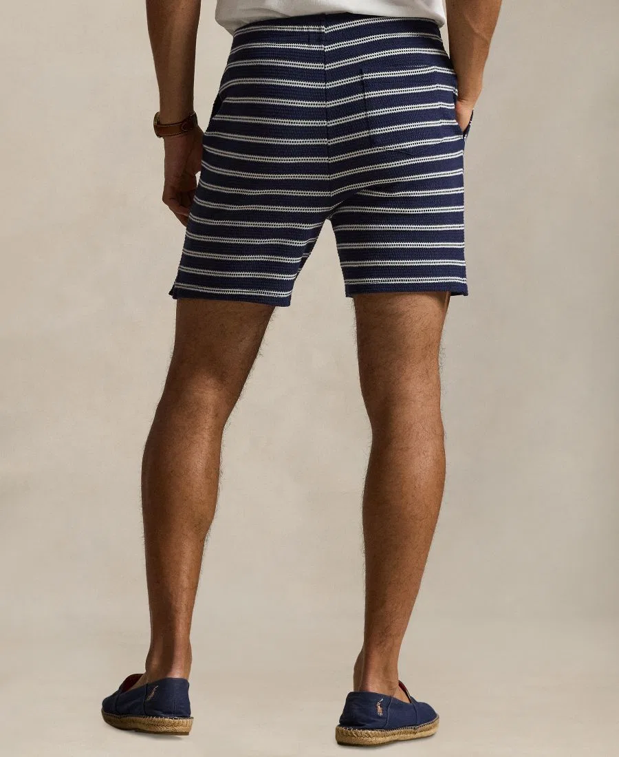 Мужские полосатые облегающие шорты Polo Ralph Lauren, Newport Navy/Cream — фото 4