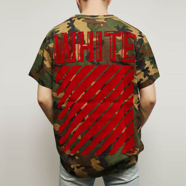 Футболка red short sleeve camouflage green Off-White, зеленый — фото 4