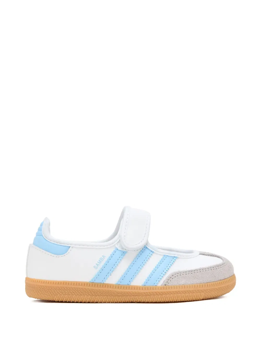 Балетки Samba с ремешком на липучке Adidas Kids, белый
