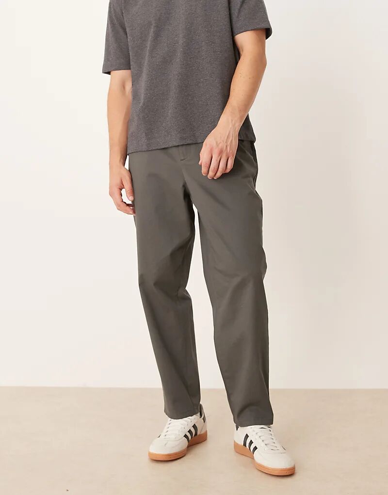 

Брюки-карроты ASOS DESIGN темно-серого цвета
