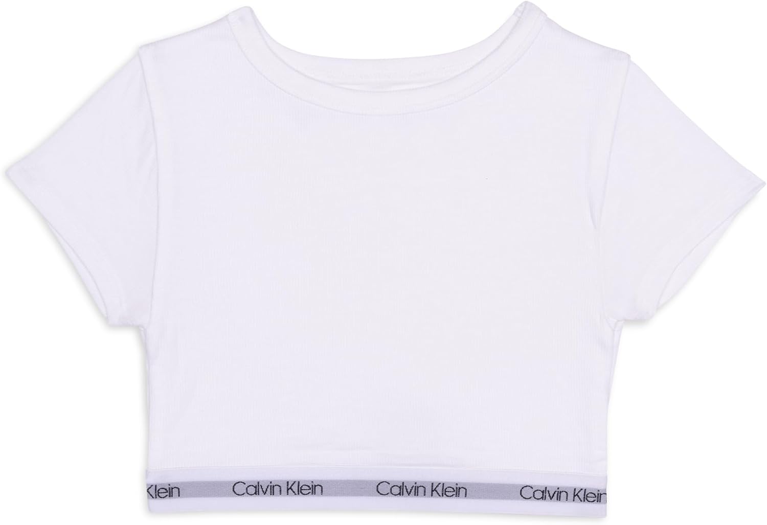 

Укороченная футболка-бралетт с короткими рукавами Calvin Klein для девочек, Classic White, Белый, Укороченная футболка-бралетт с короткими рукавами Calvin Klein для девочек, Classic White