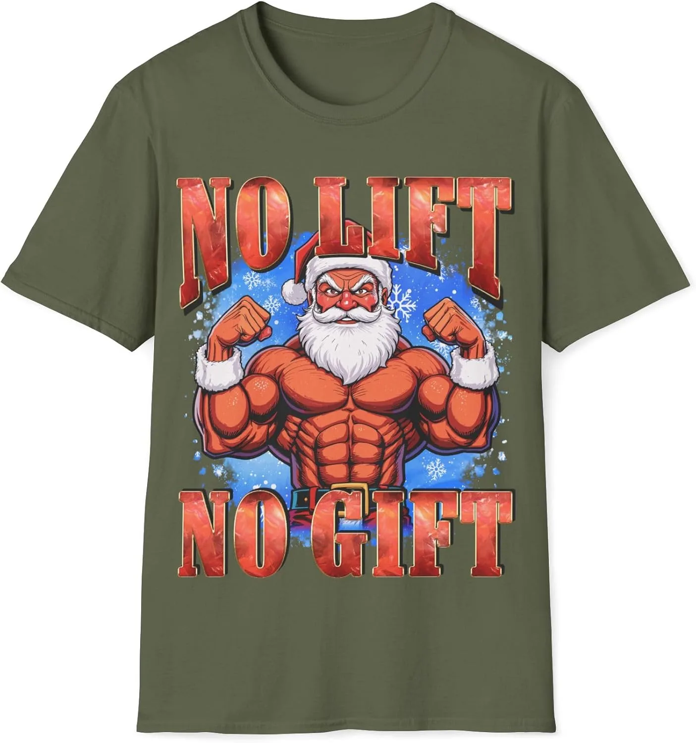 Футболка No Lift No Gift с принтом Swole Santa для любителей тренажерного зала