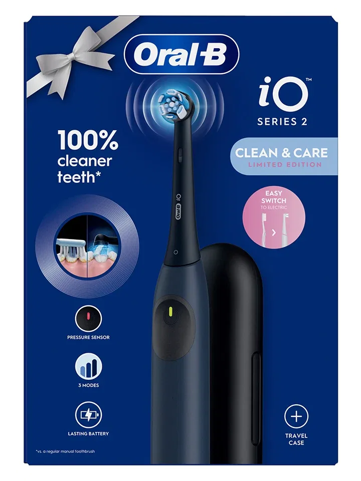 Электрическая зубная щетка iO Series 2 Oral-B темно-синяя — фото 3