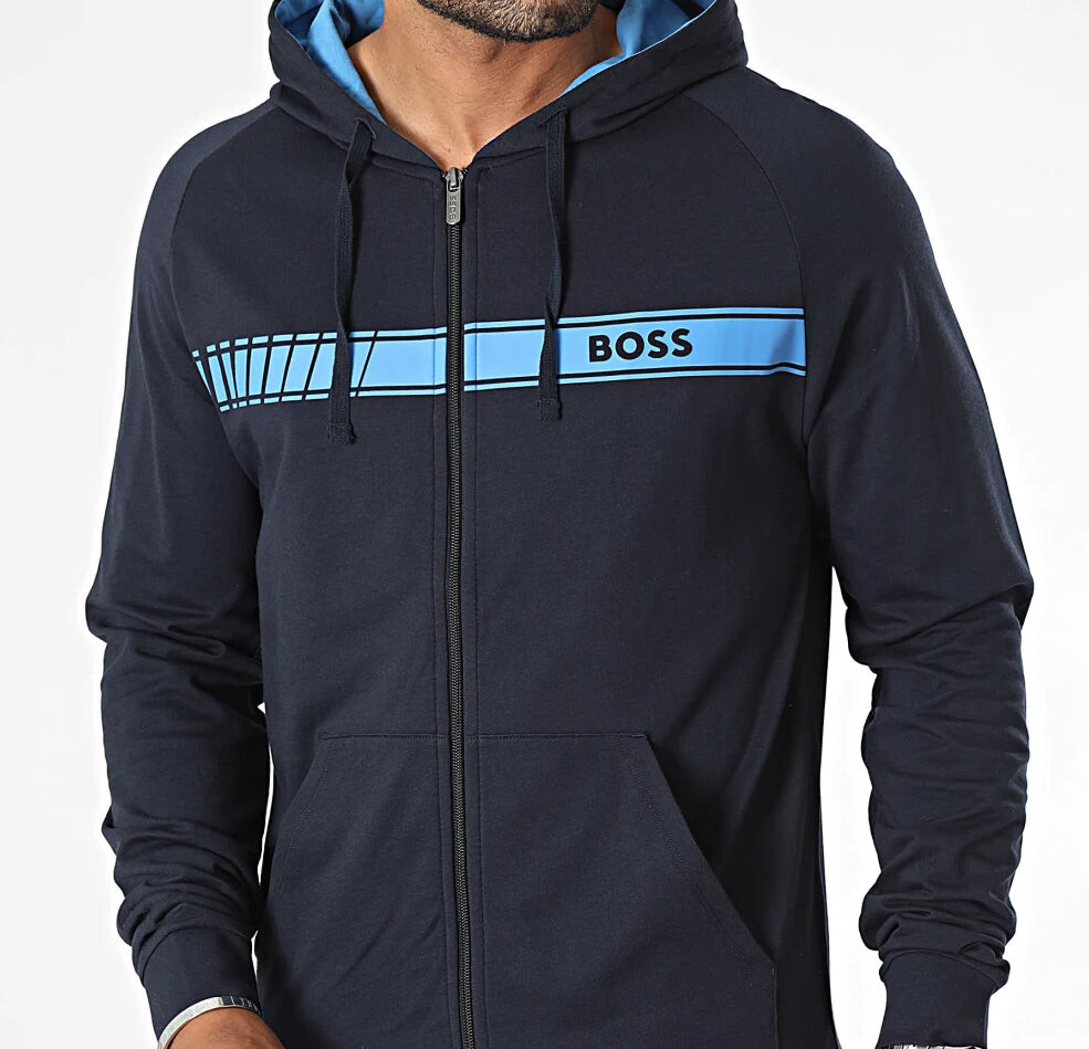 

Мужская толстовка с капюшоном на молнии HUGO BOSS, синий