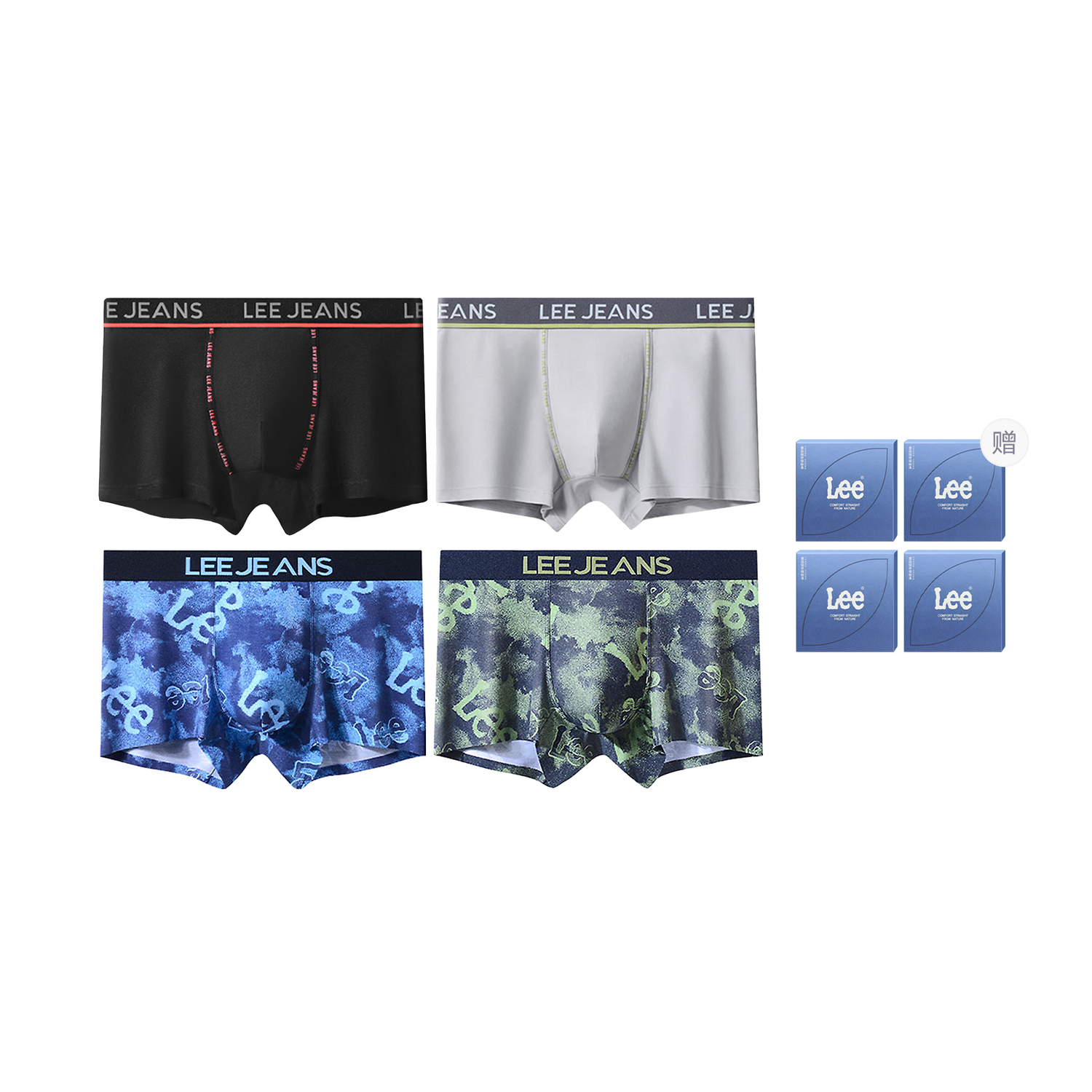 

Боксеры мужские Brilliant Underpants 4 шт Lee, светло-серый