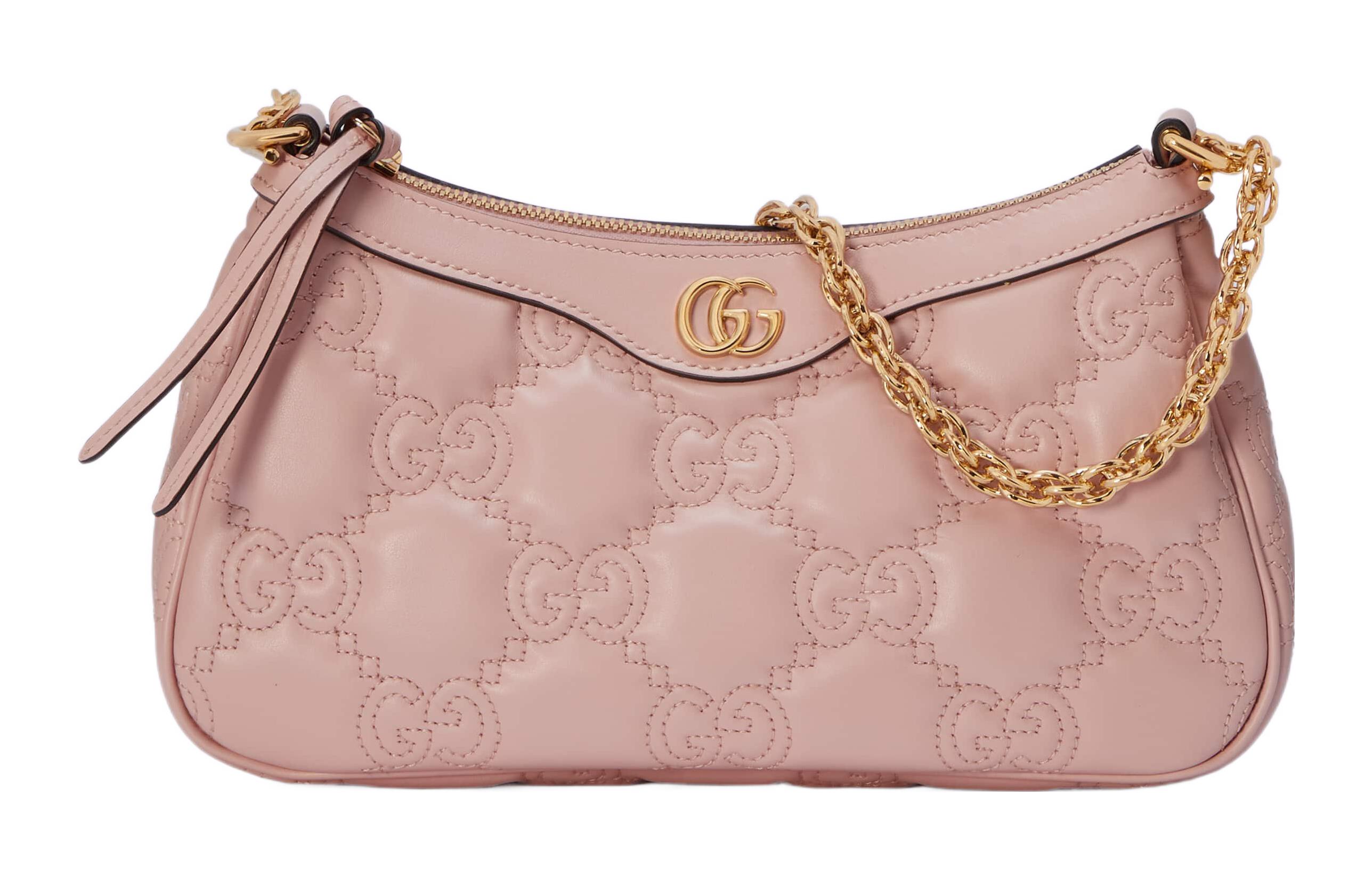 

Сумка-конверт GG Matelassé из кожи, розовая женская сумка через плечо GUCCI