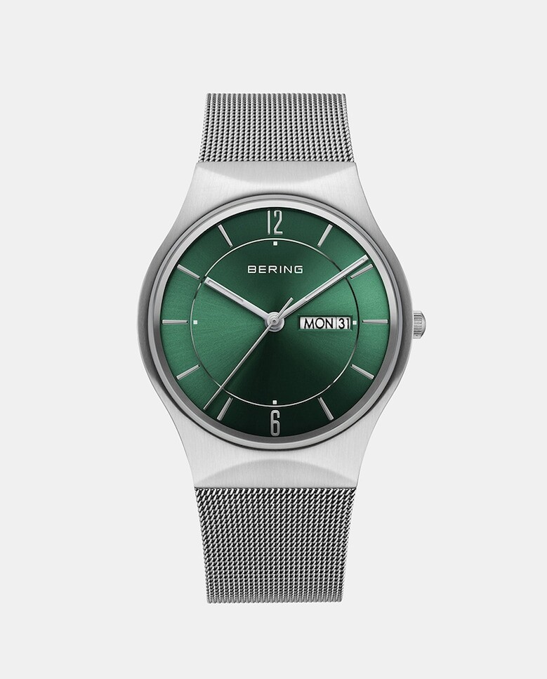 

Классические мужские часы со стальной сеткой 11938-008DD Bering, серебро