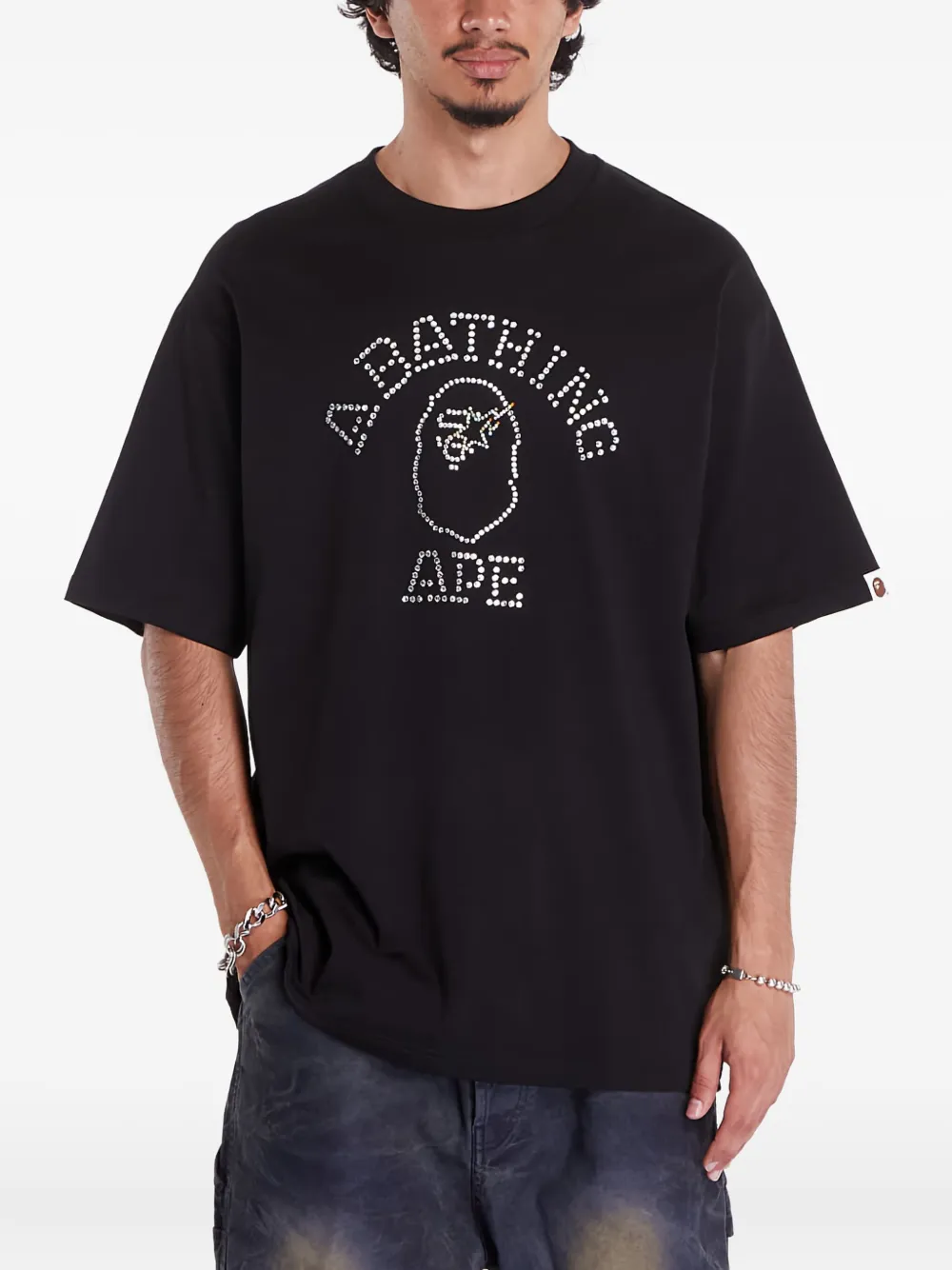 

Футболка с заклепками A BATHING APE, черный
