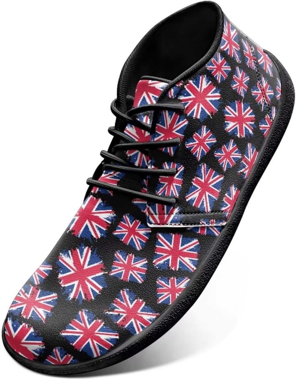 

Мужские кроссовки UNICEU с широкой носочной частью, босоножечный стиль, с американским флагом, патриотическая обувь, нулевая платформa, повседневные прогулочные кроссовки, легкие тренировочные и беговые кроссовки, United Kingdom Flag