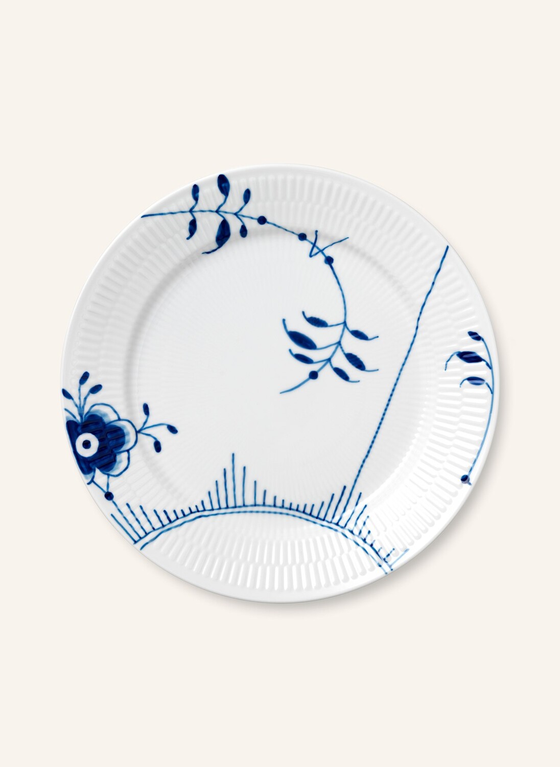 

Тарелка обеденная blue fluted mega диаметр: 27 см Royal Copenhagen, белый