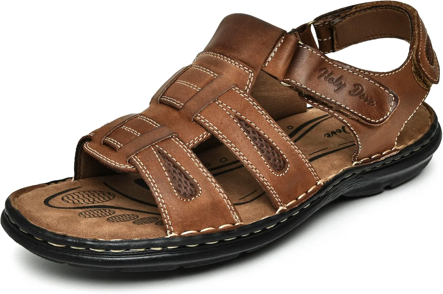 

Мужские сандалии Holy Dove с открытым носком, кожаные, рыбацкого типа, спортивные, для походов и активного отдыха, летние повседневные сандалии, коричневый