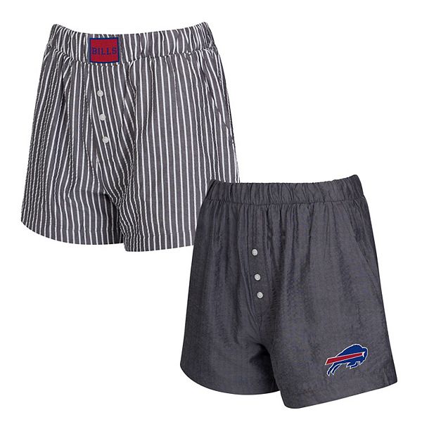 

Женские боксеры Concepts Sport Black Buffalo Bills, сет из 2 штук, полоска и однотонные Unbranded