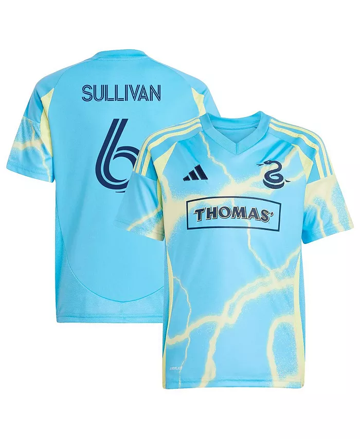 

Футболка игровая реплика Philadelphia Union 2025 The Voltage Kit для мальчиков и девочек Cavan Sullivan синяя adidas