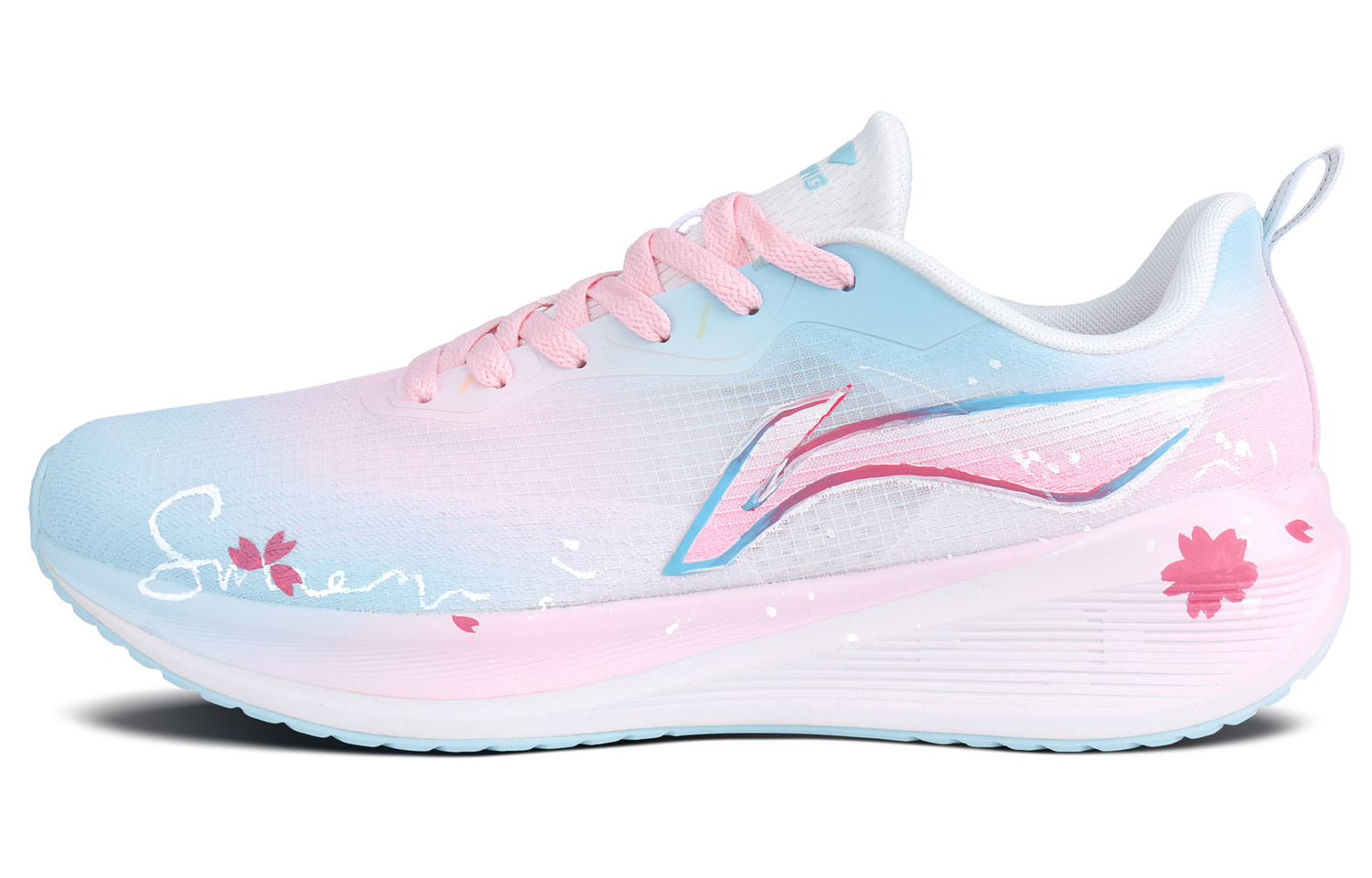 

Мужские повседневные кроссовки Wuyue для бега низкие износостойкие и легкие LINING, розовый