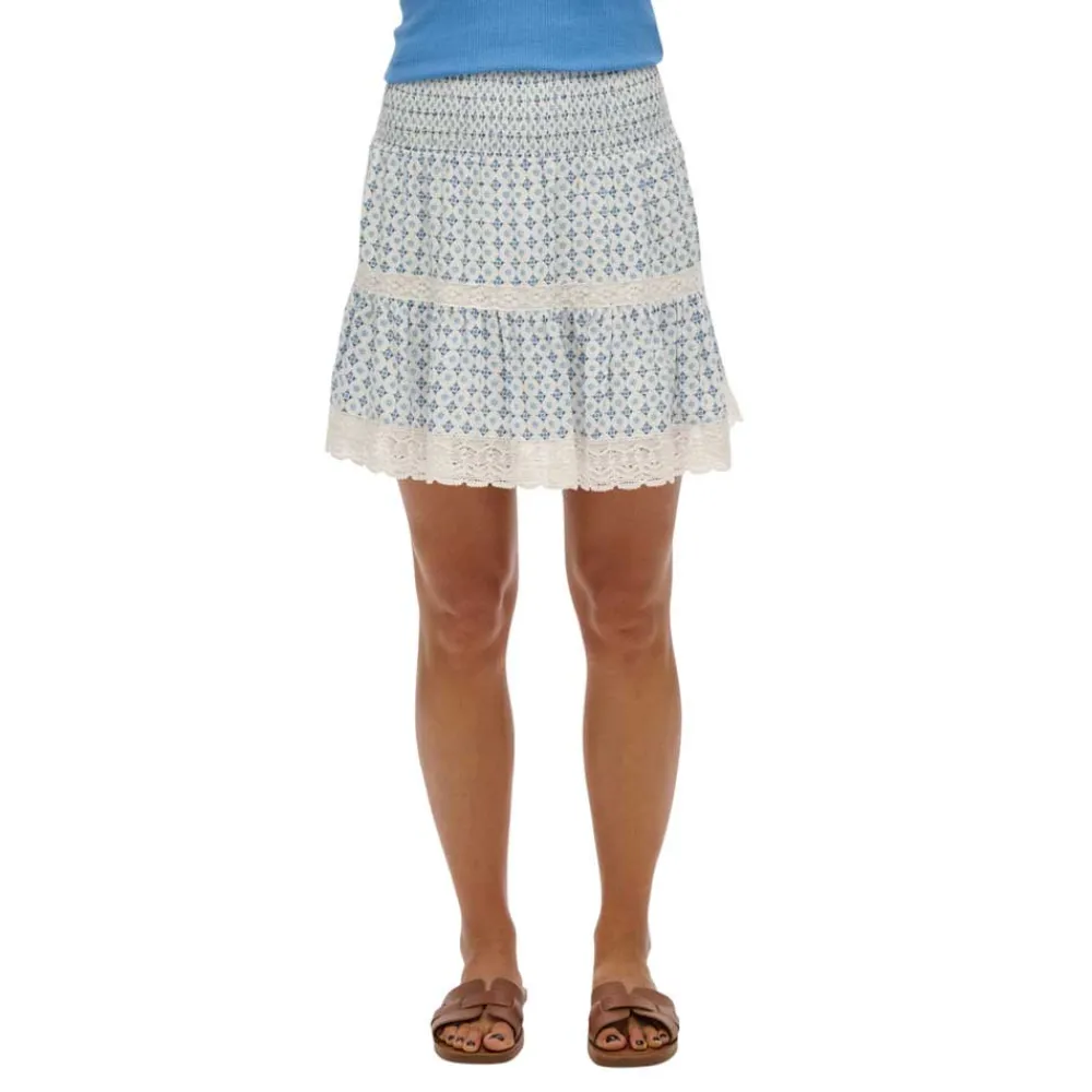 

Юбка Superdry Printed Lace Trim short skirt, бежевый