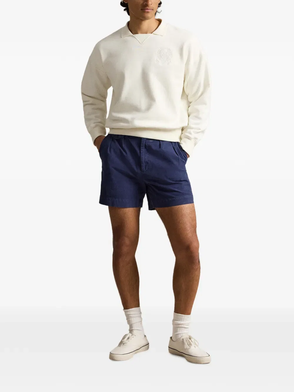 Толстовка с воротником и эмблемой теннисиста Polo Ralph Lauren, белый — фото 2