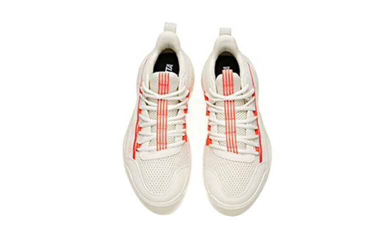 Детские баскетбольные кроссовки GS Mid-top Ivory White/флуоресцентный Bright Crimson Anta Kids — фото 4
