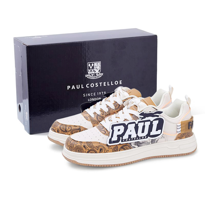 

Кроссовки PAUL COSTELLOE Skateboarding Shoes Men Low-top Beige/Brown, цвет Autumn Lotus (Rice Dumpling)